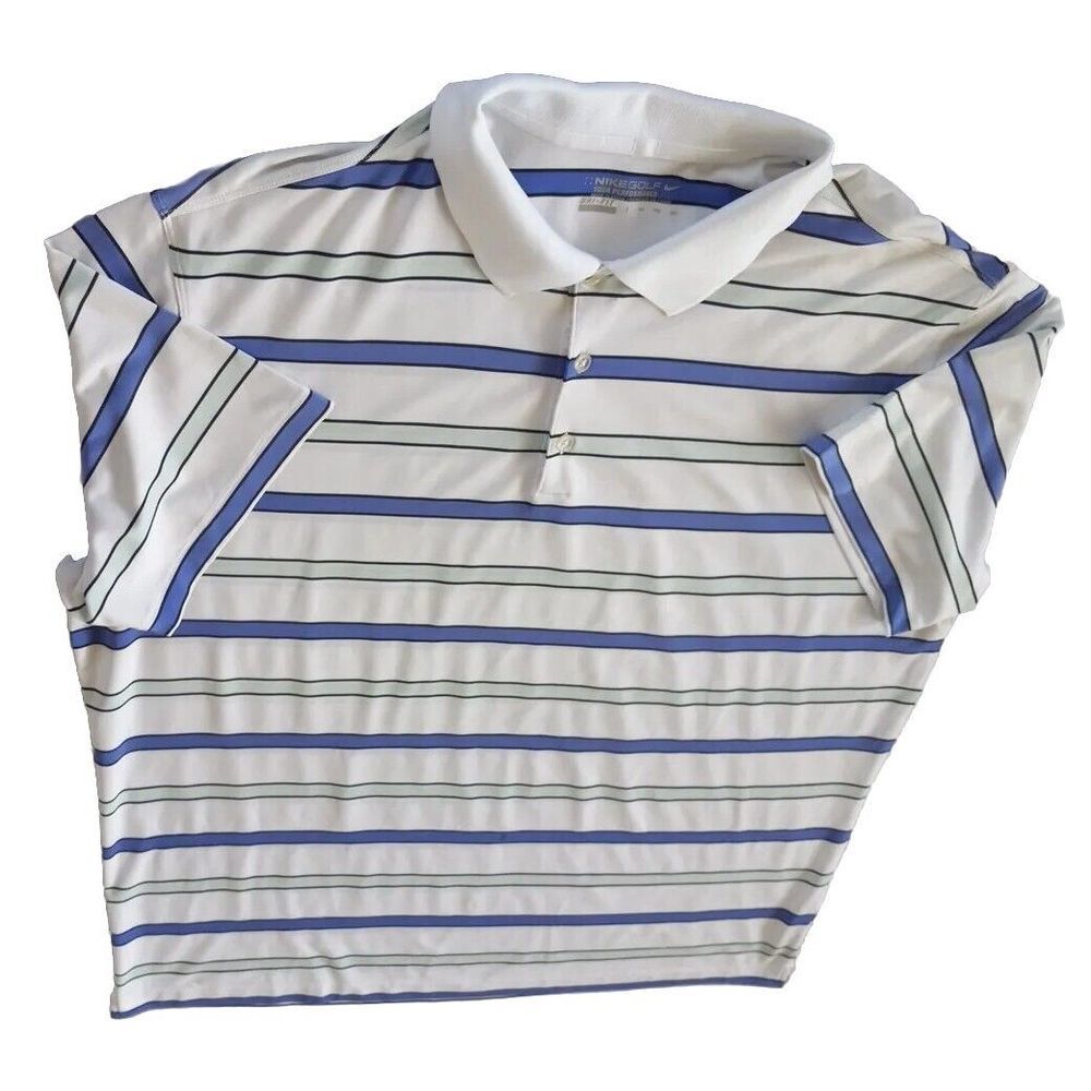 Nike Golf Dri-FIT Short Sleeve Tour Buttons Down Performance Polo 2XL Checked